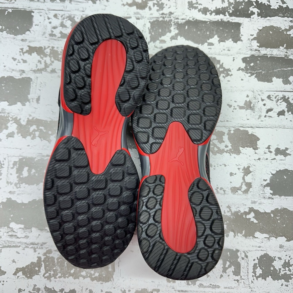 Puma Speed Safety Shoes Mens 10.5 Black Red Composite Toe Slip Resistance 644495 - Picture 11 of 16